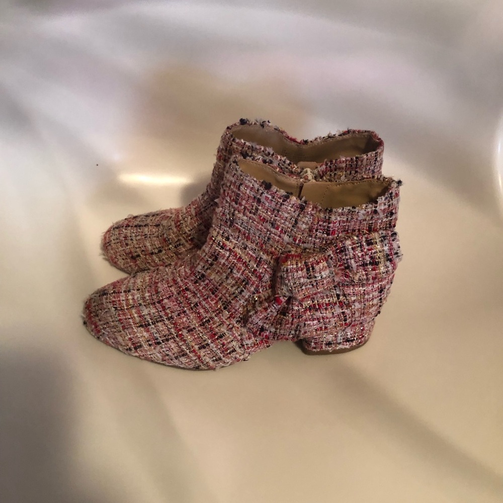 Women’s Tweed Ankle Boots in Pink Mix - Picture 2 of 3